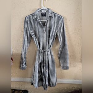 Abercrombie & Fitch Cotton Striped Gray Shirt Dress